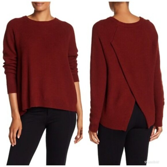 Madewell Province Cross Back Knit Pullover Sweater Mahogany Cotton Mix Sz Small - Picture 1 of 9